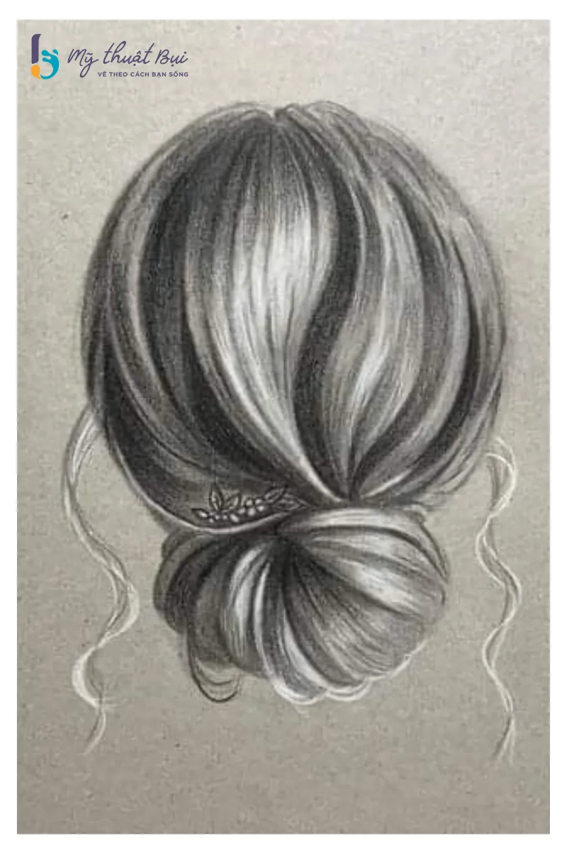Bản vẽ phác thảo tóc nữ đơn giản