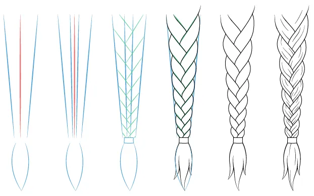 Bím tóc thẳng hoàn thiện trong phong cách anime