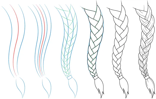 Bím tóc cong uốn lượn hoàn thiện theo kỹ thuật anime