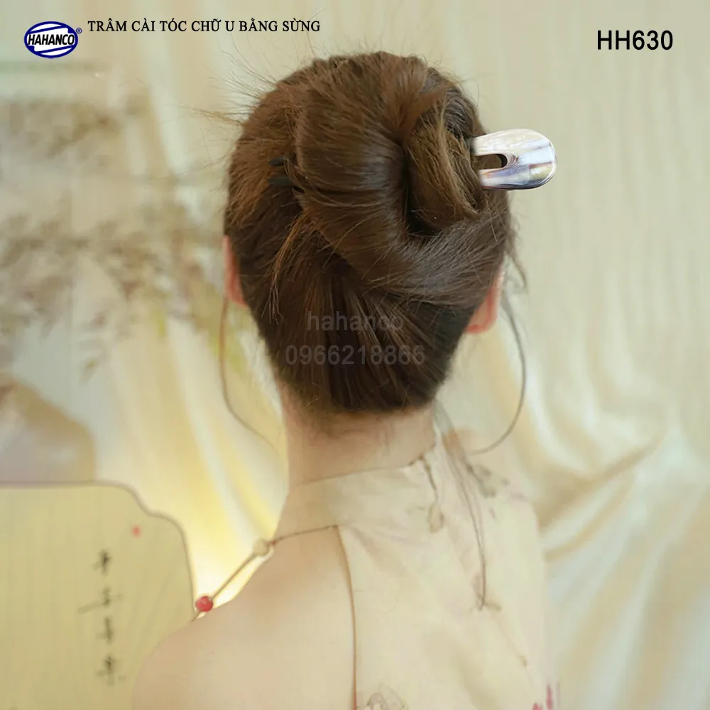 Trâm cài tóc sừng phong cách cổ điển dùng để búi tóc thanh lịch