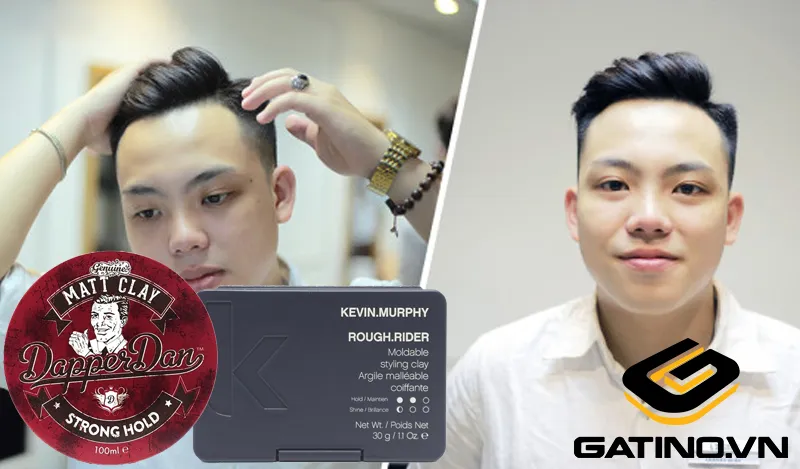 Vuốt sáp lên kiểu tóc Undercut Quiff