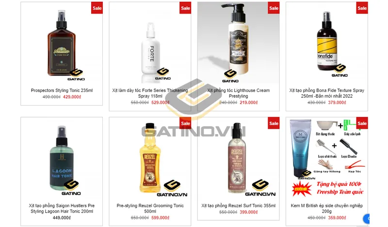 Các dòng xịt tạo phồng chân tóc nam (hỗ trợ từ sâu bên trong chân tóc)