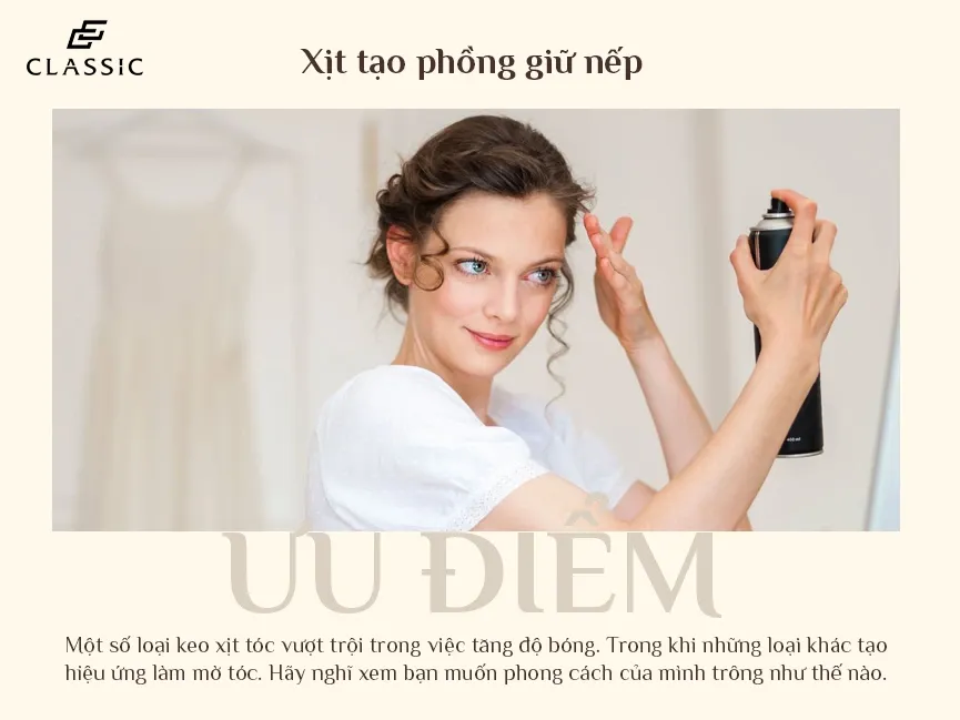 Xịt tạo phồng giữ nếp và cách dùng cho tóc bồng bềnh, vào form