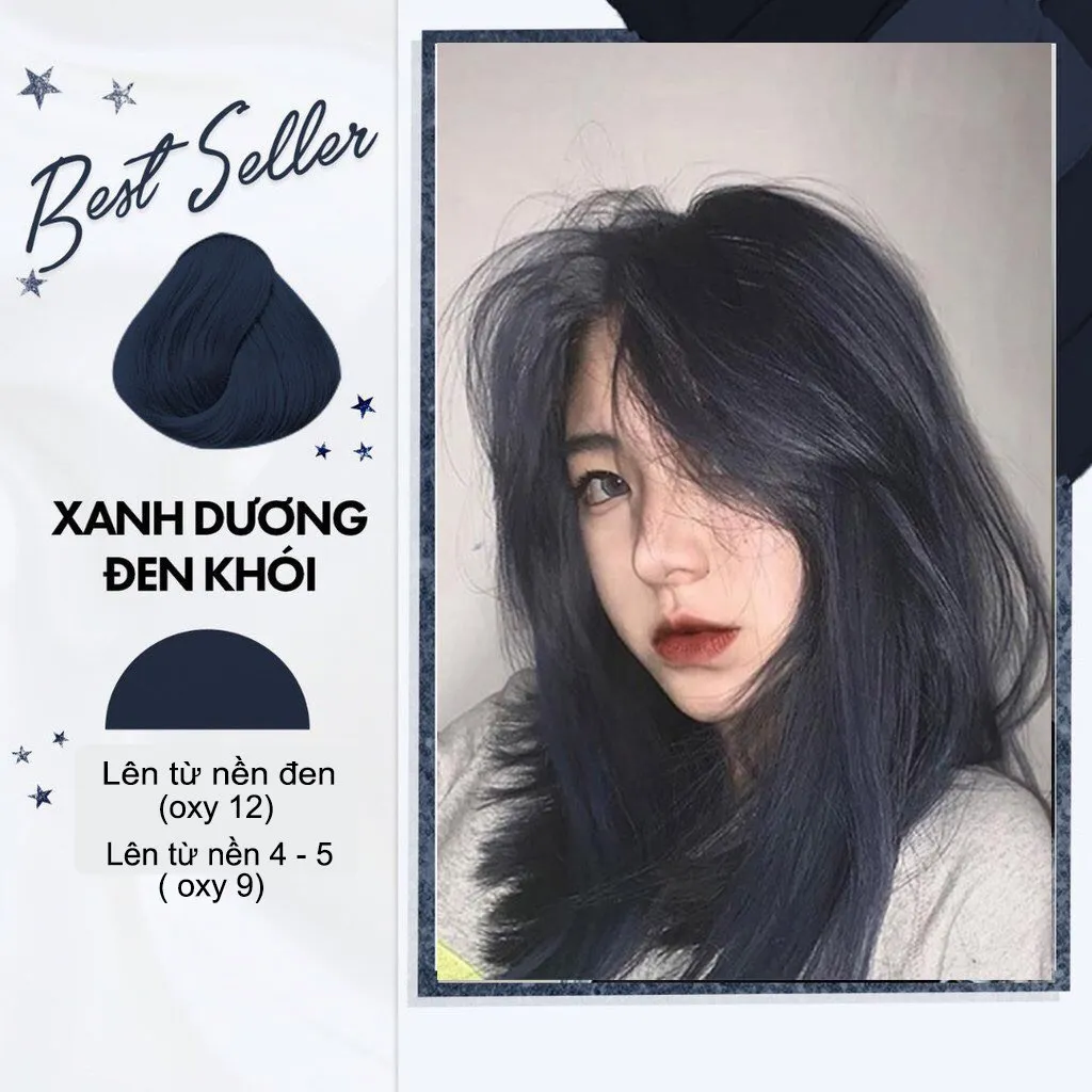 Thuốc nhuộm tóc màu xanh dương đen khói