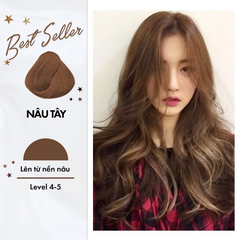 Nhuộm tóc Nâu Tây là màu dễ lên trên nền tóc đen mà không cần tẩy