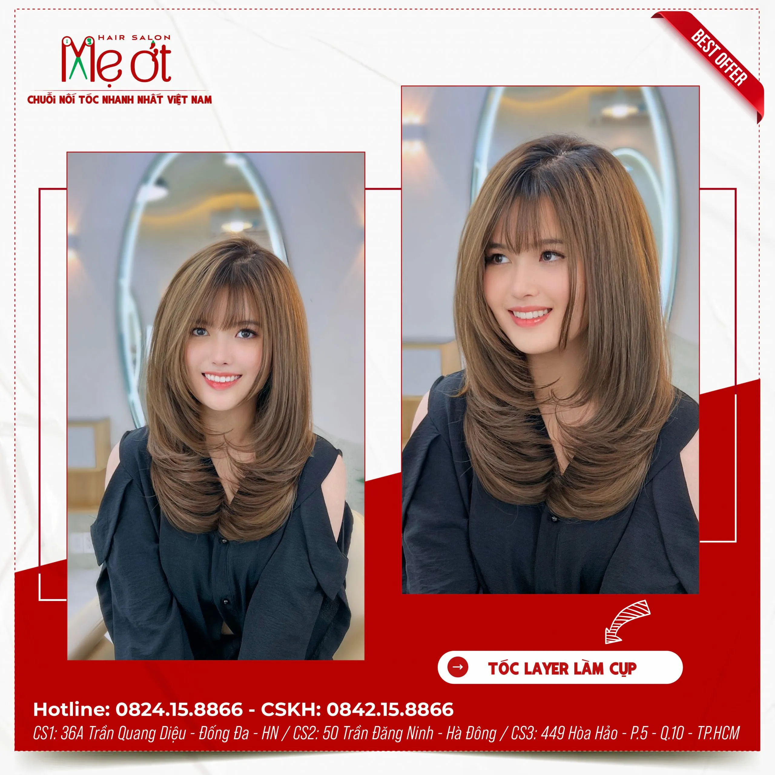 Tóc ngang lưng uốn cúp chữ C là một trong những kiểu tóc phù hợp với những ai muốn tạo nên sự khác biệt và mới mẻ cho mái tóc của mình. Với kỹ thuật uốn cúp chữ C, tóc của bạn sẽ được tạo nên những đường nét tinh tế và đầy chuyển động, giúp bạn tự tin hơn trong mọi hoạt động. Hãy xem hình để tìm hiểu thêm về kiểu tóc đẹp và đầy sức hút này.